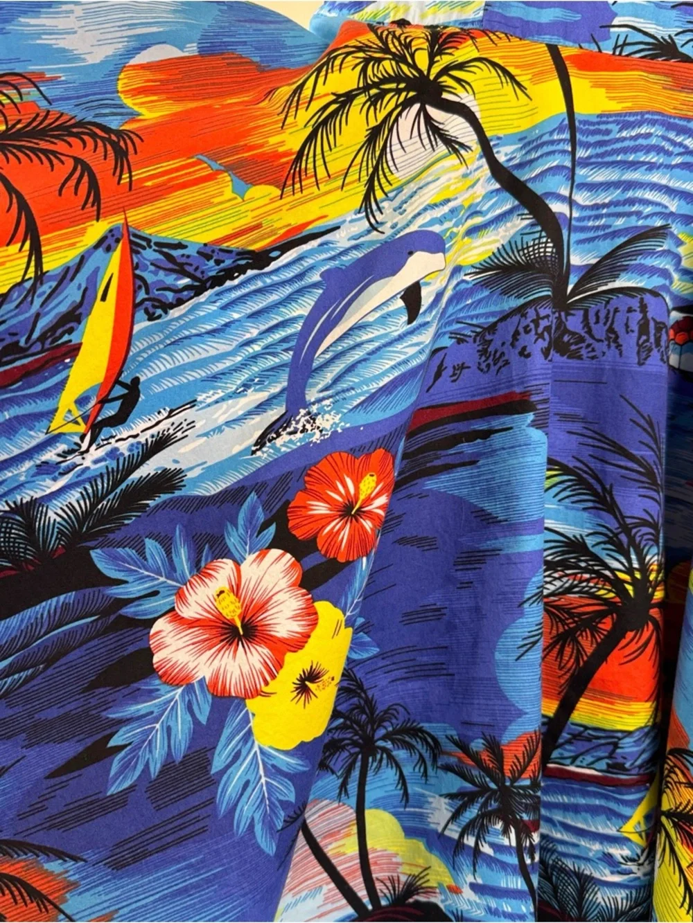 Girls Hawaiian twirl Dress size 12 tropical blue summer vacation luau - Picture 2 of 6